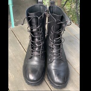 Schütz  black  leather combat boots size 11